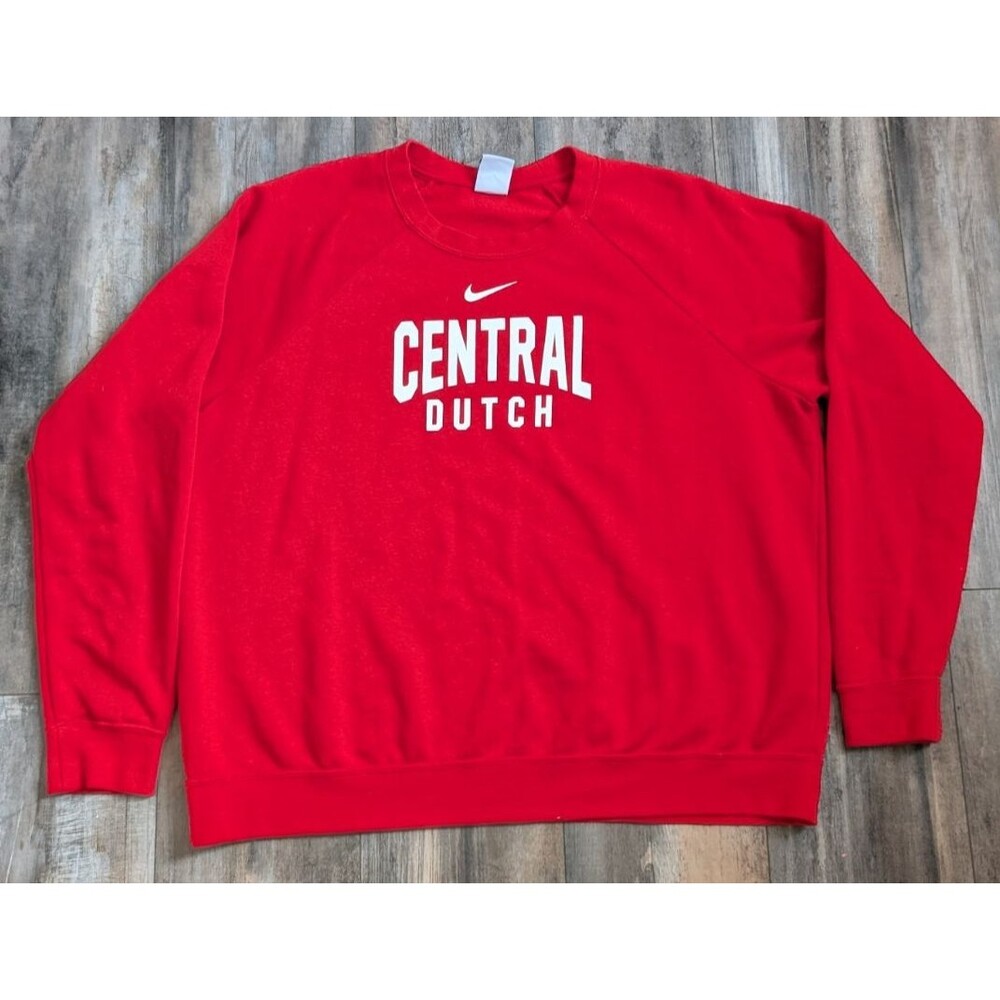 Central College Dutch Nike Varsity Fleece Crew Sweatshirt Red Women's XL